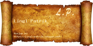Lingl Patrik névjegykártya